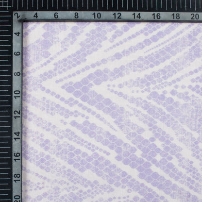 Periwinkle Purple And White Shiiborii Pattern Digital Print Viscose Chanderi Fabric