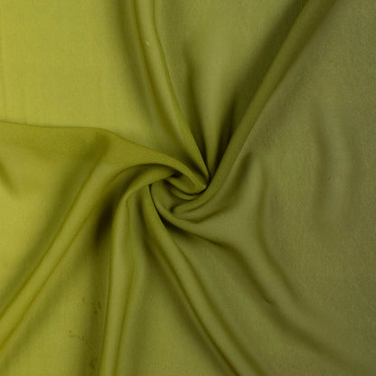 Olive Green And Lemon Yellow Ombre Pattern Digital Print Georgette Fabric