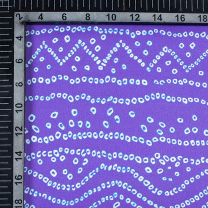 Very Peri And White Bandhanii Pattern Digital Print Japan Satin Fabric