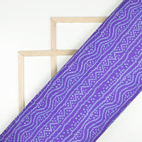 Very Peri And White Bandhanii Pattern Digital Print Japan Satin Fabric