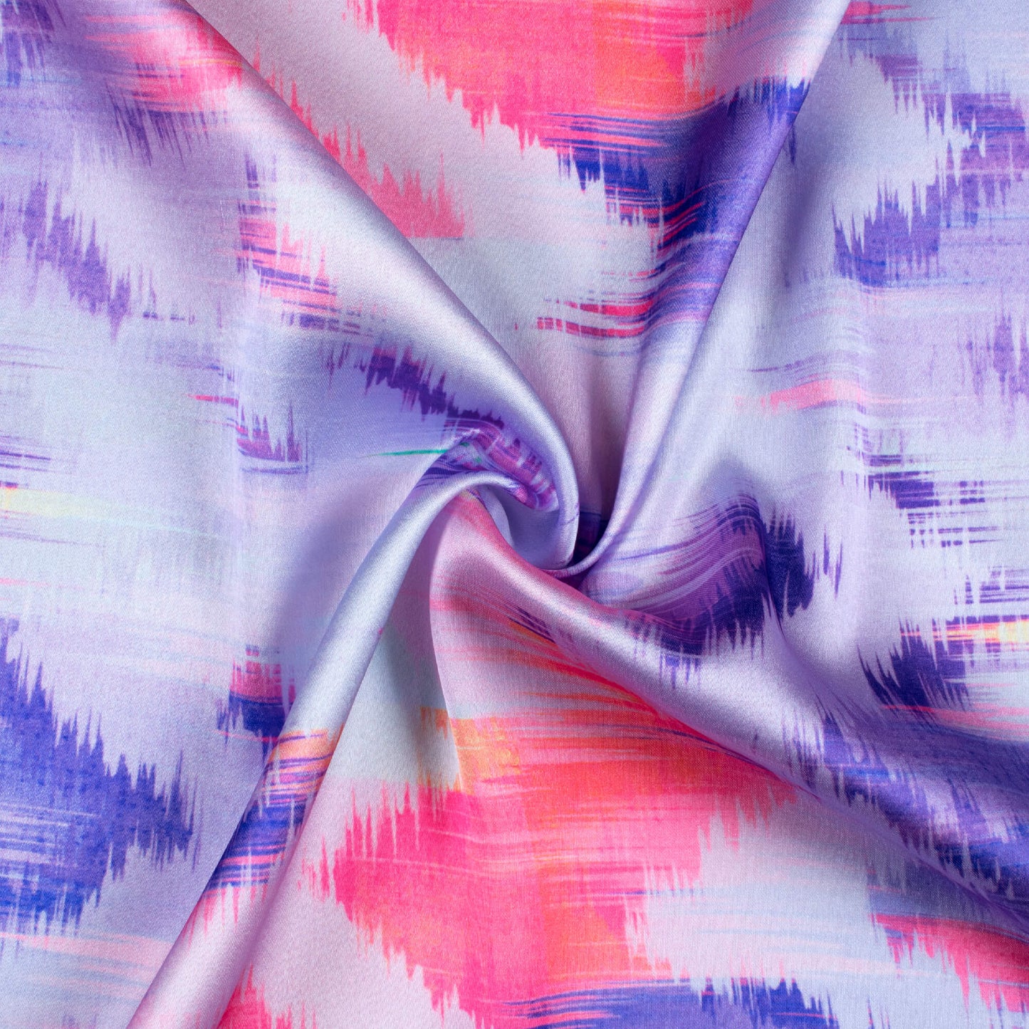 Very Peri And Pink Chevron Pattern Digital Print Japan Satin Fabric