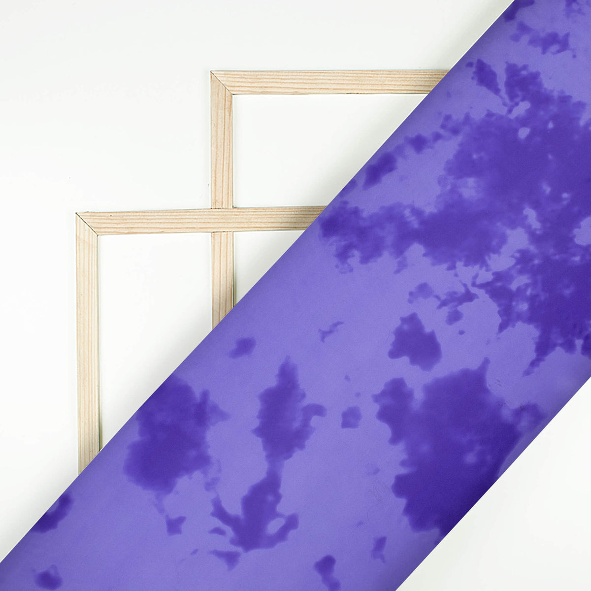 Very Peri Tye And Dye Pattern Digital Print Organza Satin Fabric