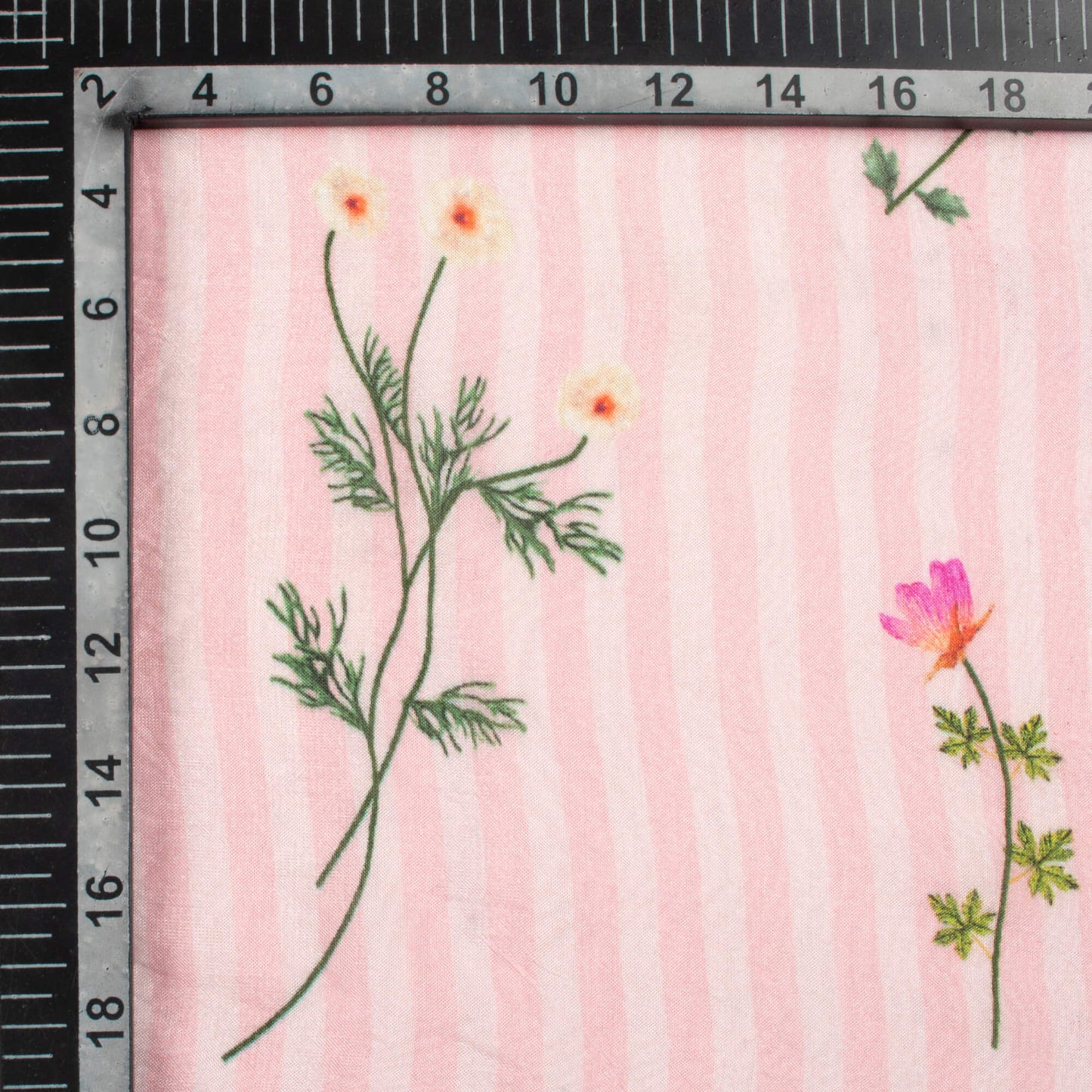Baby Pink And Grape Purple Floral Pattern Digital Print Viscose Muslin Fabric