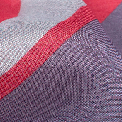 Heather Purple And Red Abstract Pattern Digital Print Viscose Muslin Fabric