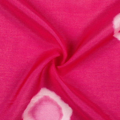Magenta Pink Shiiborii Pattern Digital Print Viscose Muslin Fabric