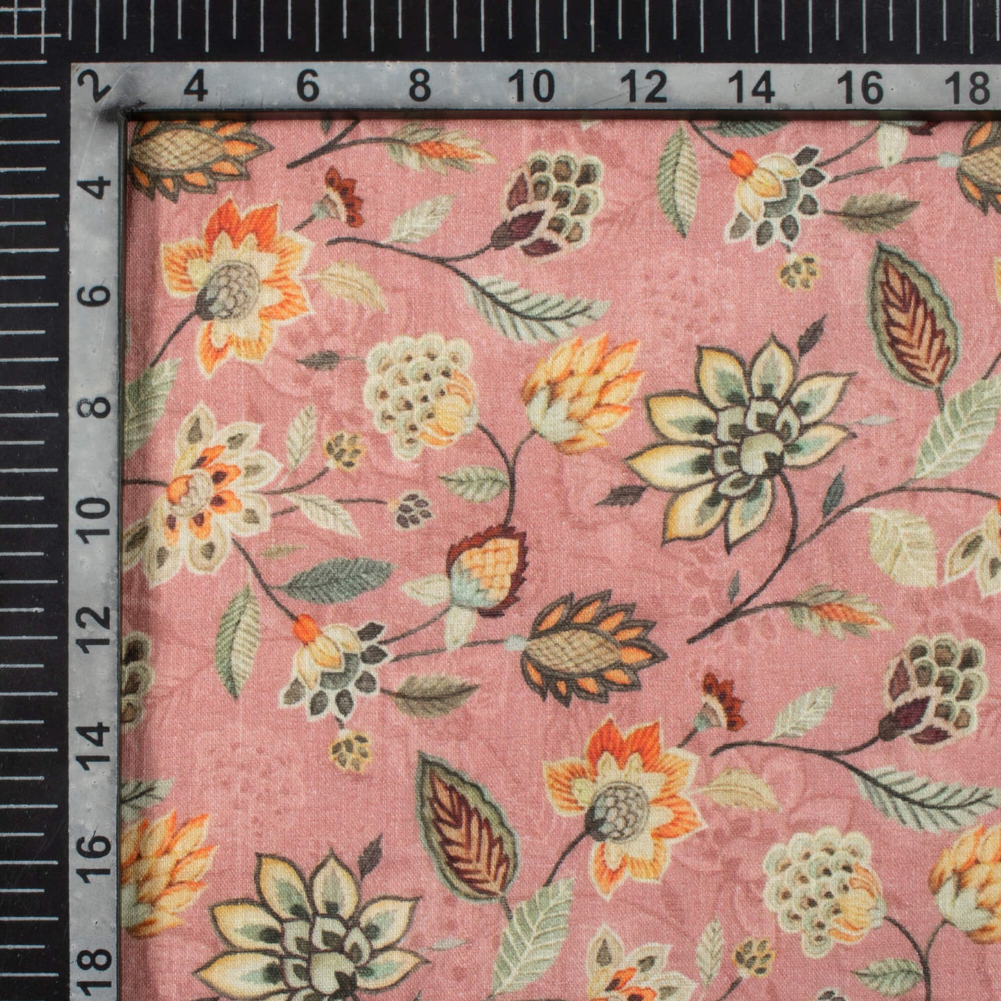 Hippie Pink And Black Floral Pattern Digital Print Pure Cotton Mulmul Fabric