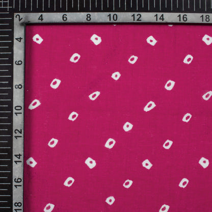 Mulberry Purple And White Bandhanii Pattern Digital Print Pure Cotton Mulmul Fabric