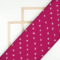 Mulberry Purple And White Bandhanii Pattern Digital Print Pure Cotton Mulmul Fabric