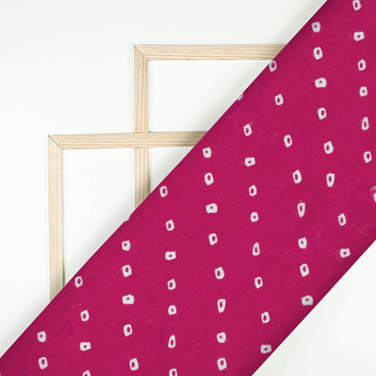 Mulberry Purple And White Bandhanii Pattern Digital Print Pure Cotton Mulmul Fabric