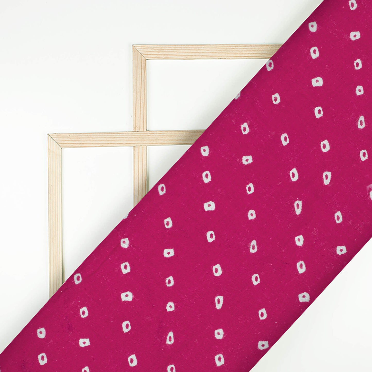 (Cut Piece 0.8 Mtr) Mulberry Purple And White Bandhani Pattern Digital Print Pure Cotton Mulmul Fabric