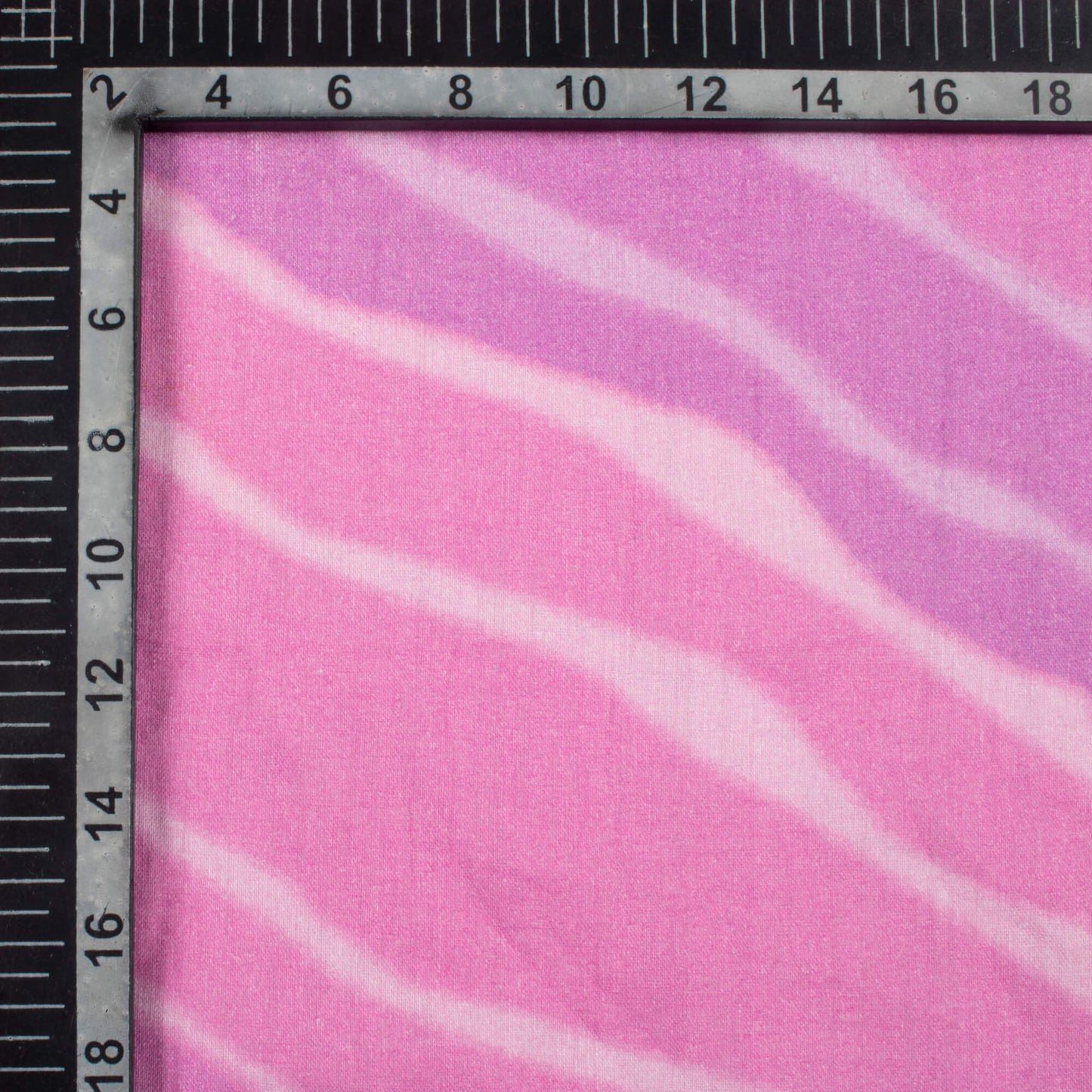 Lilac Purple Leheriya Pattern Digital Print Pure Cotton Mulmul Fabric ...