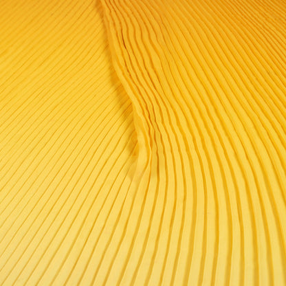 Yellow Ombre Pattern Digital Print Georgette Pleated Fabric