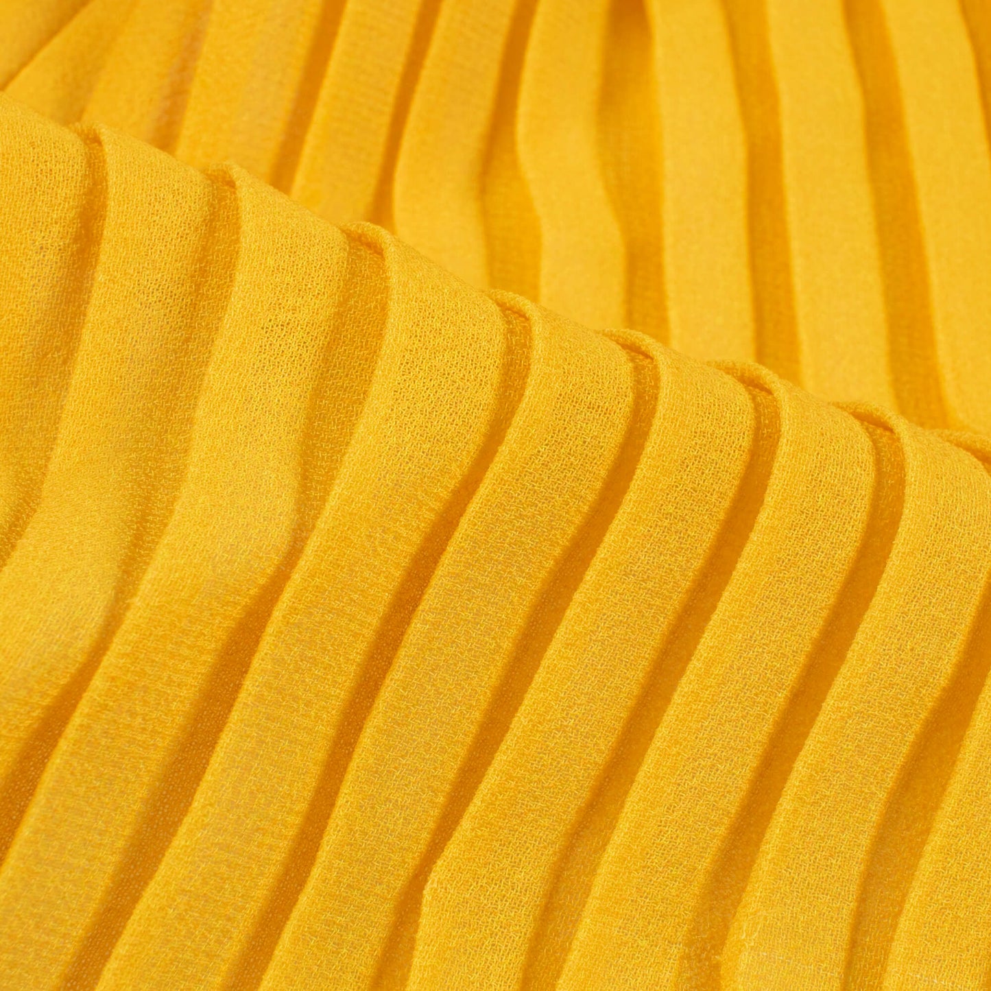Yellow Ombre Pattern Digital Print Georgette Pleated Fabric