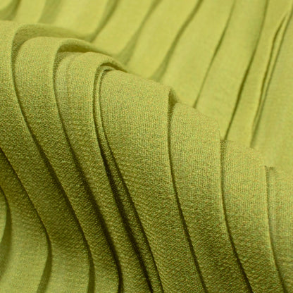 Army Green And Yellow Ombre Pattern Digital Print Georgette Pleated Fabric