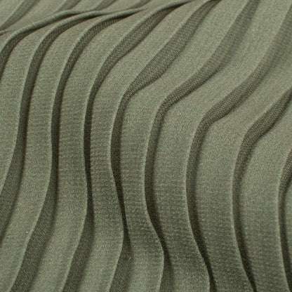 Seaweed Green And Moss Green Ombre Pattern Digital Print Georgette Pleated Fabric