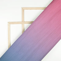 Hippie Pink And Grey Ombre Pattern Digital Print Georgette Pleated Fabric