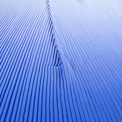 Royal Blue Ombre Pattern Digital Print Ultra Premium Butter Crepe Pleated Fabric