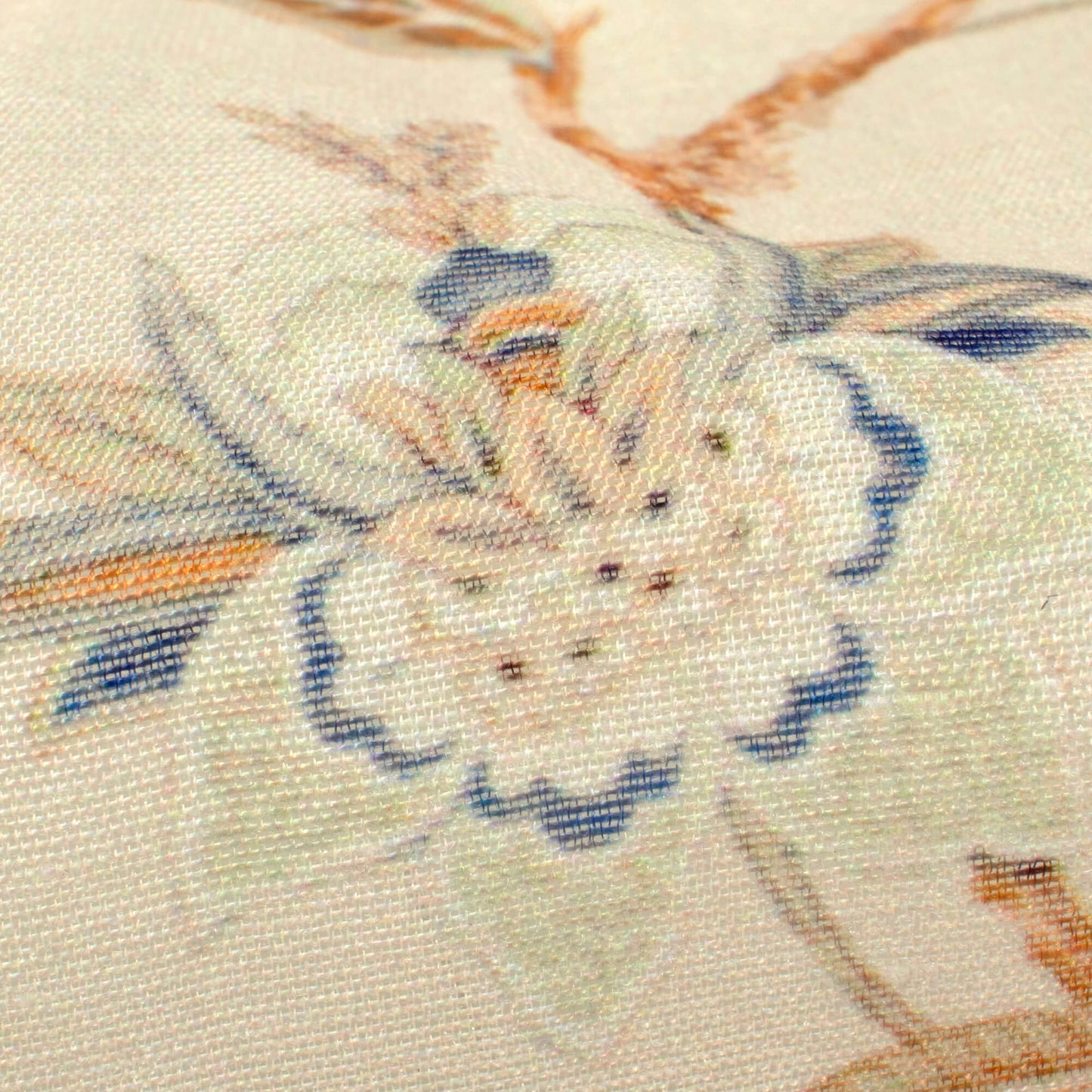 Beige And Tawny Brown Floral Pattern Digital Print Chanderi Fabric