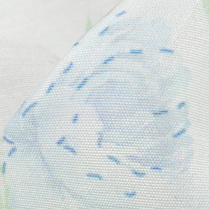 Off White And Russian Green Leaf Pattern Digital Print Chanderi Fabric