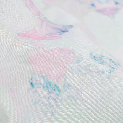 Pastel Green And Taffy Pink Geometric Pattern Digital Print Chanderi Fabric