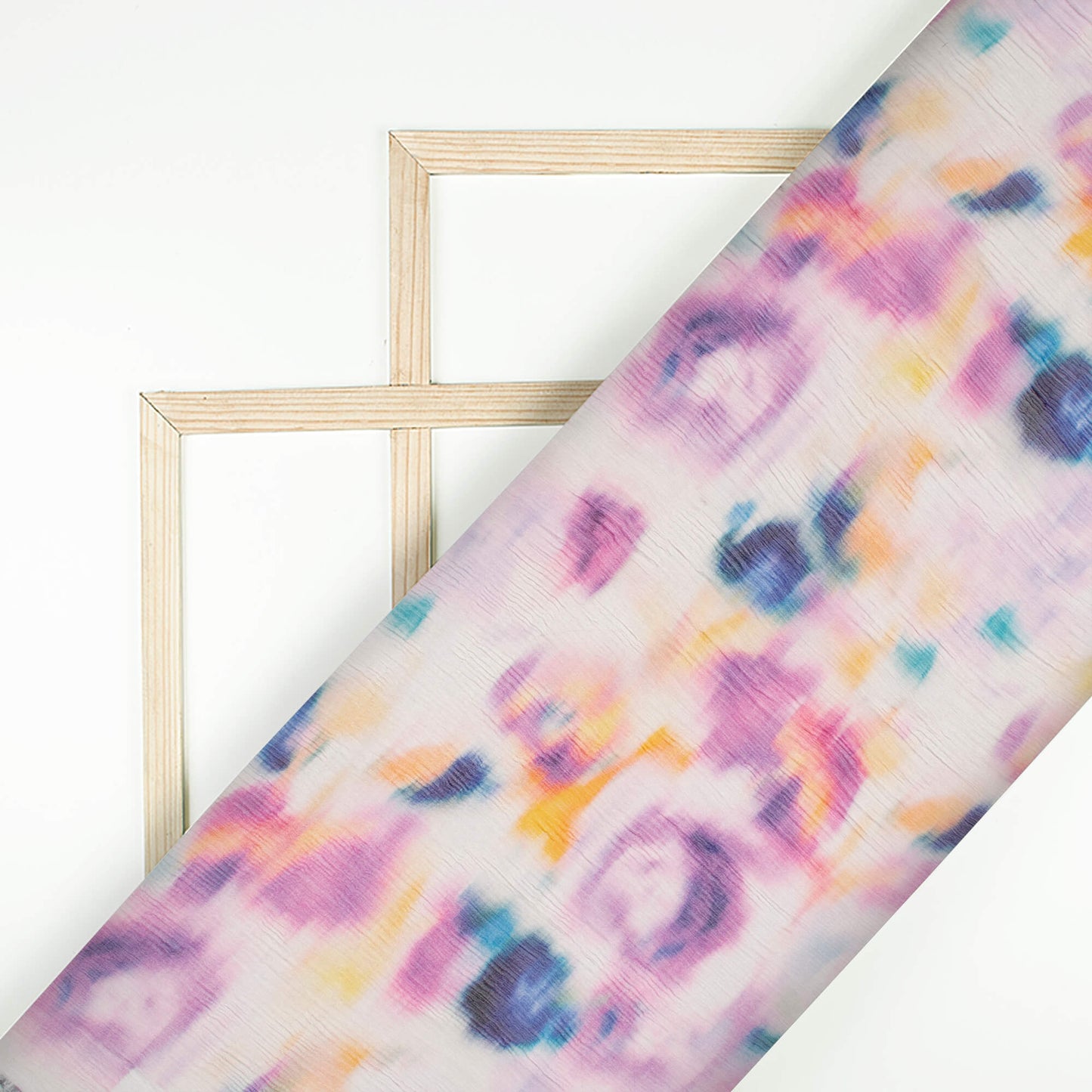 Mauve Purple And White Abstract Pattern Digital Print Bemberg Chiffon Fabric