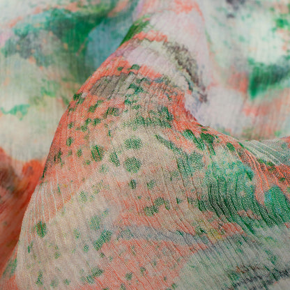 Multi-Color Abstract Pattern Digital Print Bemberg Chiffon Fabric