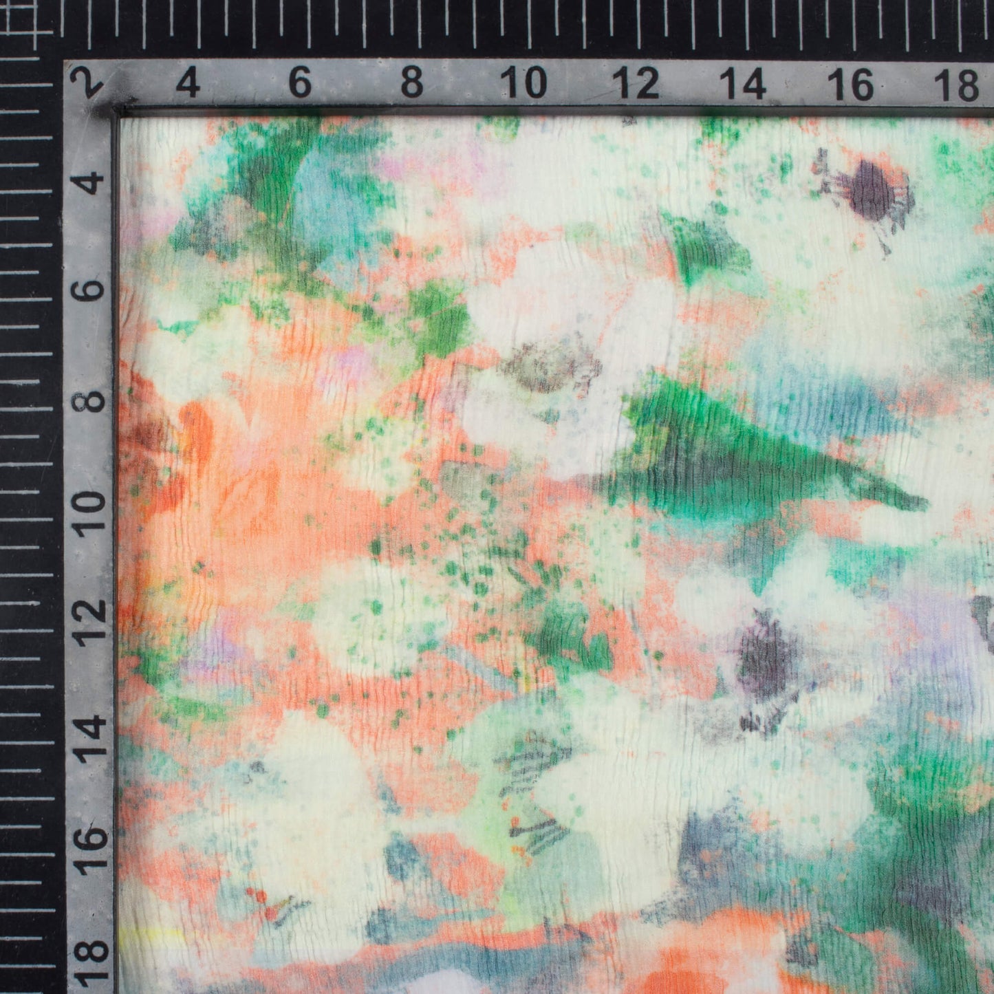 Multi-Color Abstract Pattern Digital Print Bemberg Chiffon Fabric