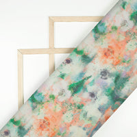 Multi-Color Abstract Pattern Digital Print Bemberg Chiffon Fabric