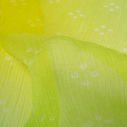 Lime Green And Seafoam Green Ombre Pattern Digital Print Bemberg Chiffon Fabric