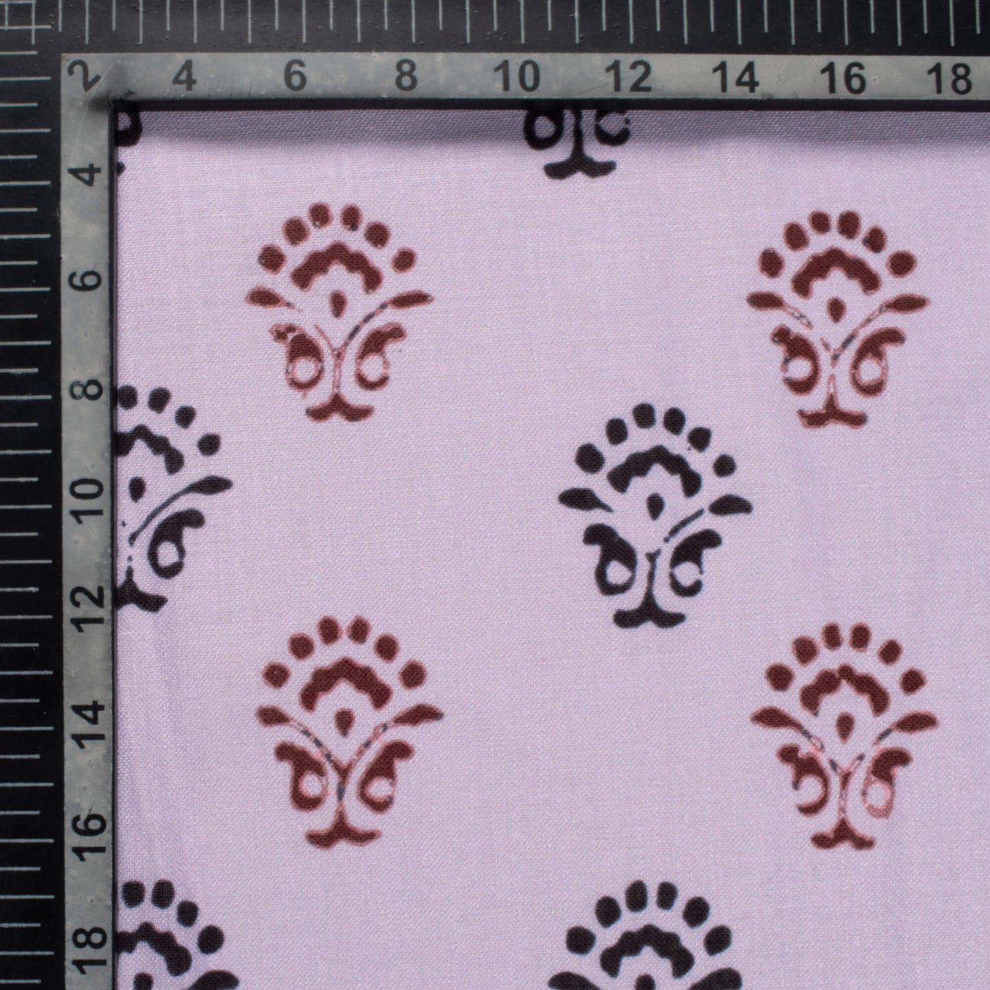 Heather Purple And Black Quirky Pattern Digital Print Linen Textured Fabric (Width 56 Inches)