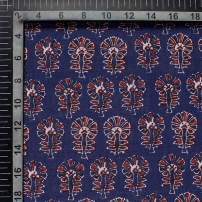 Grape Purple And Red Ajrakh Pattern Digital Print Linen Textured Fabric (Width 56 Inches)