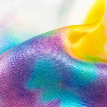 Multi-Color Tye And Dye Pattern Digital Print Viscose Gaji Silk Fabric