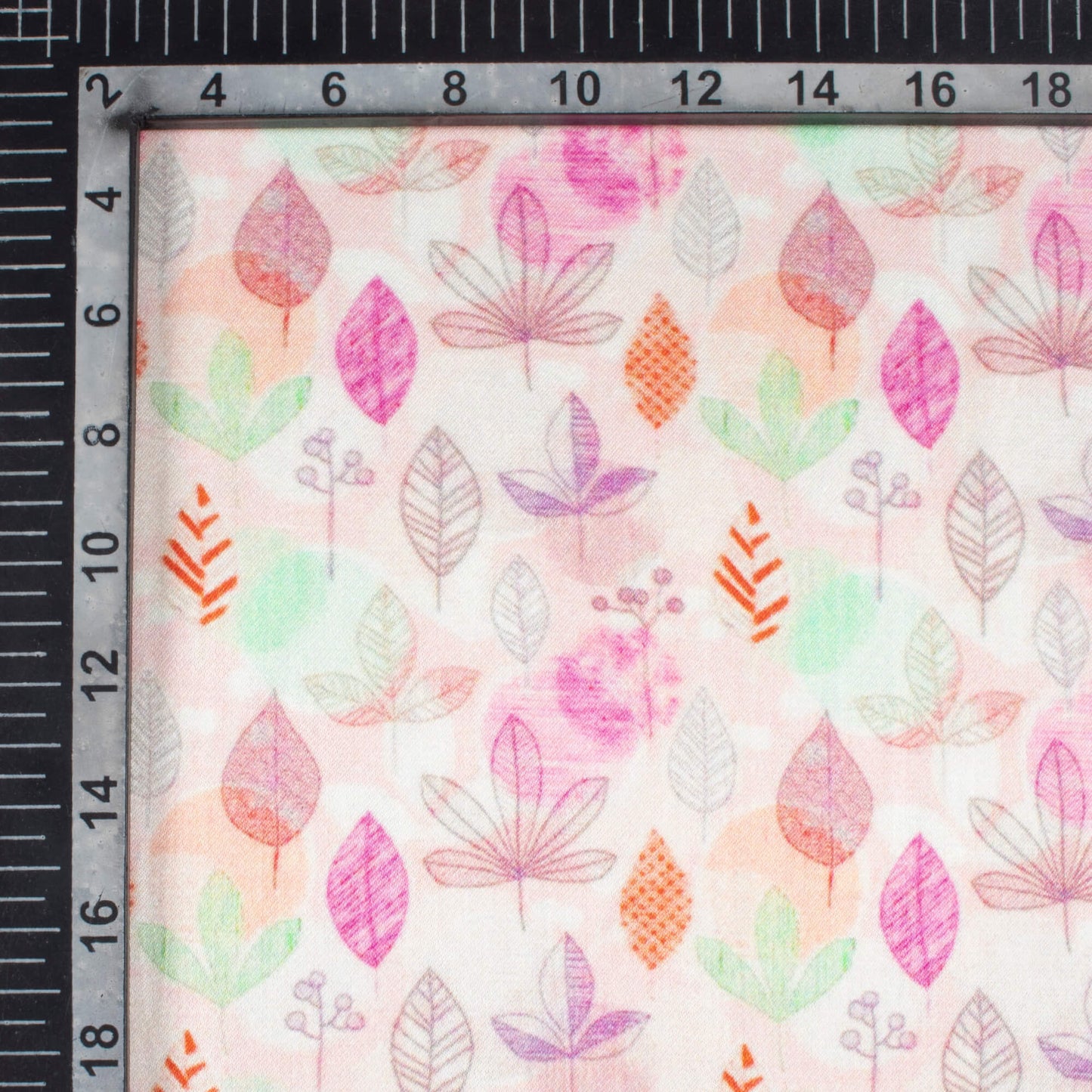 Fuchsia Pink And Purple Floral Pattern Digital Print Viscose Gaji Silk Fabric