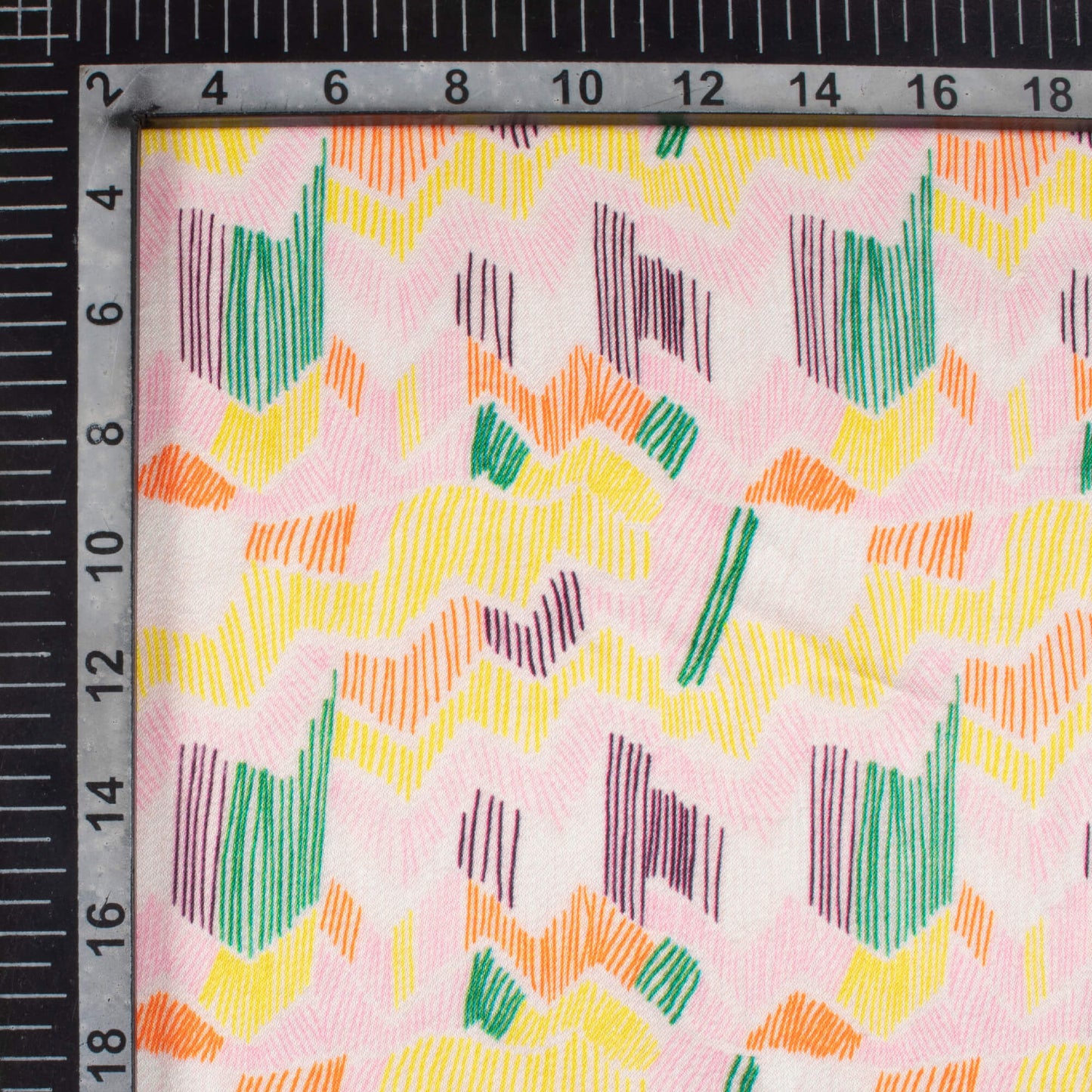 Pastel Pink And Green Abstract Pattern Digital Print Viscose Gaji Silk Fabric
