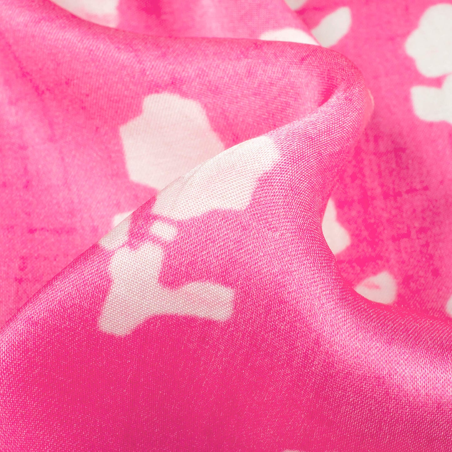 Dark Pink And White Booti Pattern Digital Print Viscose Gaji Silk Fabric