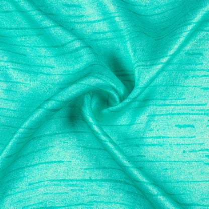 Sea Green Texture Pattern Digital Print Viscose Gaji Silk Fabric