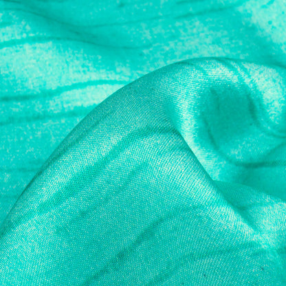 Sea Green Texture Pattern Digital Print Viscose Gaji Silk Fabric