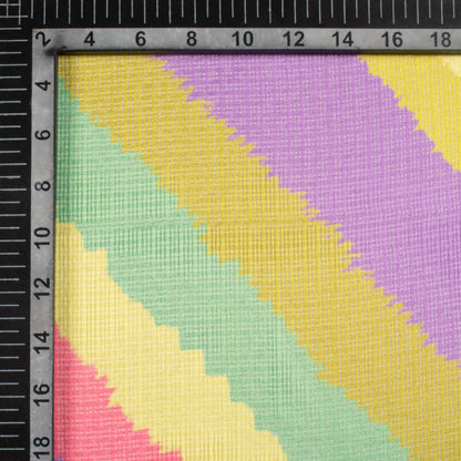 Multi-Color Leheriya Pattern Digital Print Kota Doria Fabric