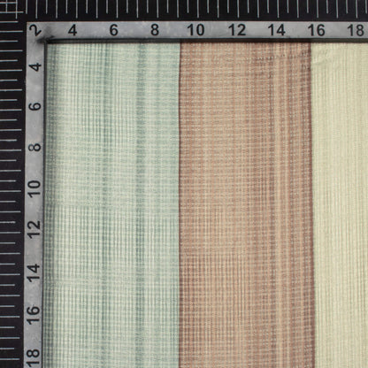 Multi-Color Stripes Pattern Digital Print Kota Doria Fabric