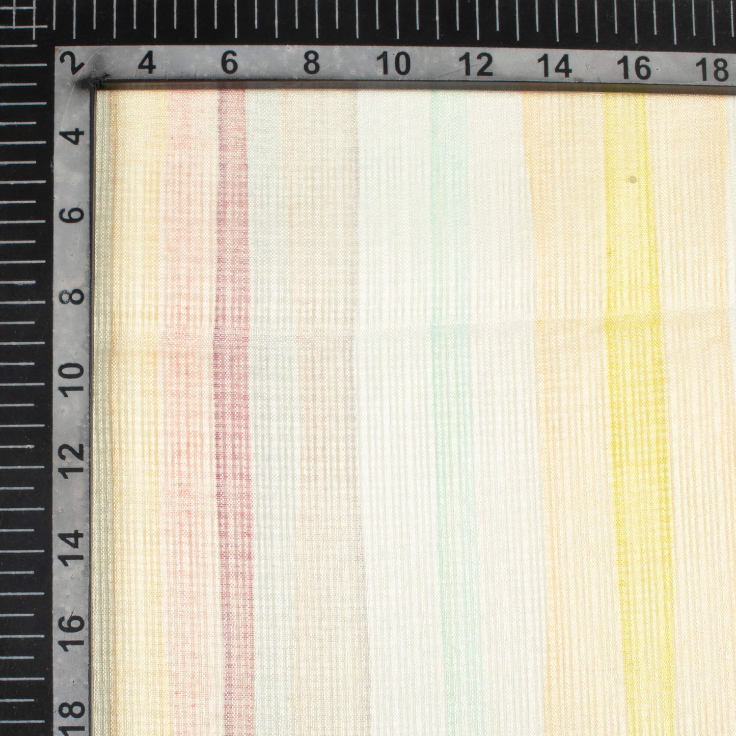 White And Smalt Blue Stripes Pattern Digital Print Kota Doria Fabric