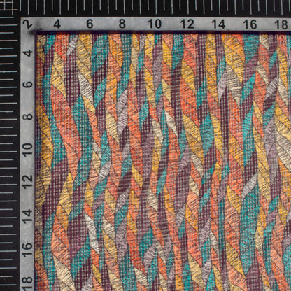 Multi-Color Abstract Pattern Digital Print Kota Doria Fabric