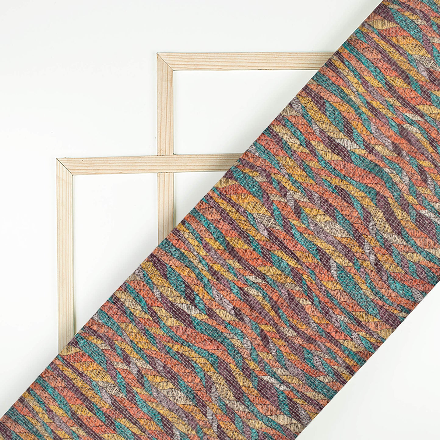 Multi-Color Abstract Pattern Digital Print Kota Doria Fabric