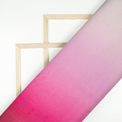 Magenta Pink Ombre  Pattern Digital Print Kota Doria Fabric