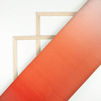 Vermilion Red Ombre Pattern Digital Print Kota Doria Fabric
