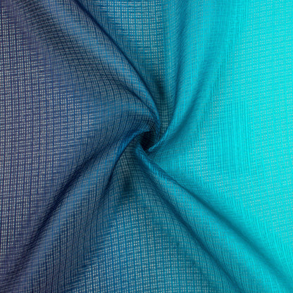 Tiffany Blue Ombre Pattern Digital Print Kota Doria Fabric