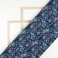 Blue And White Indiigo Pattern Digital Print Rayon Fabric