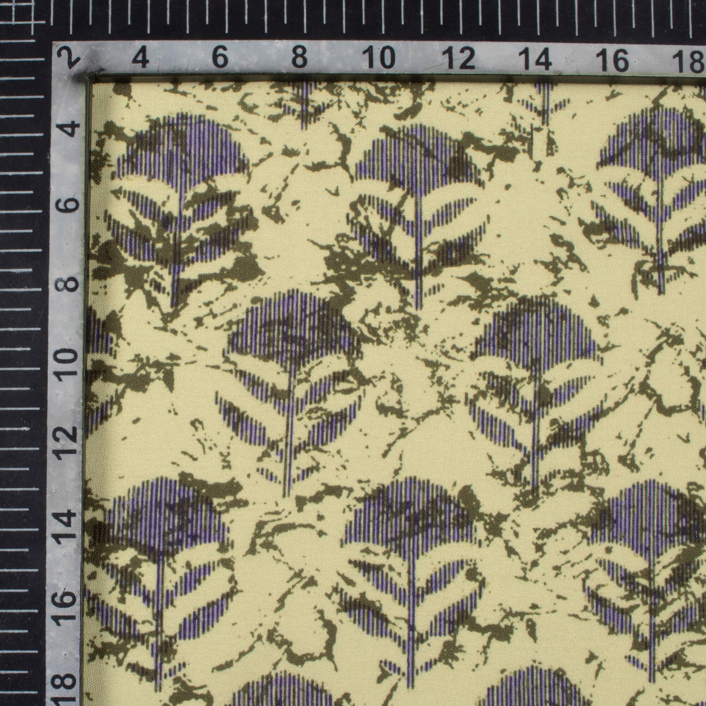 Sand Beige And Lilac Purple Floral Pattern Digital Print Rayon Fabric