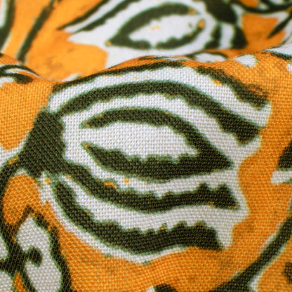 Mustard Yellow And Black Floral Pattern Digital Print Rayon Fabric