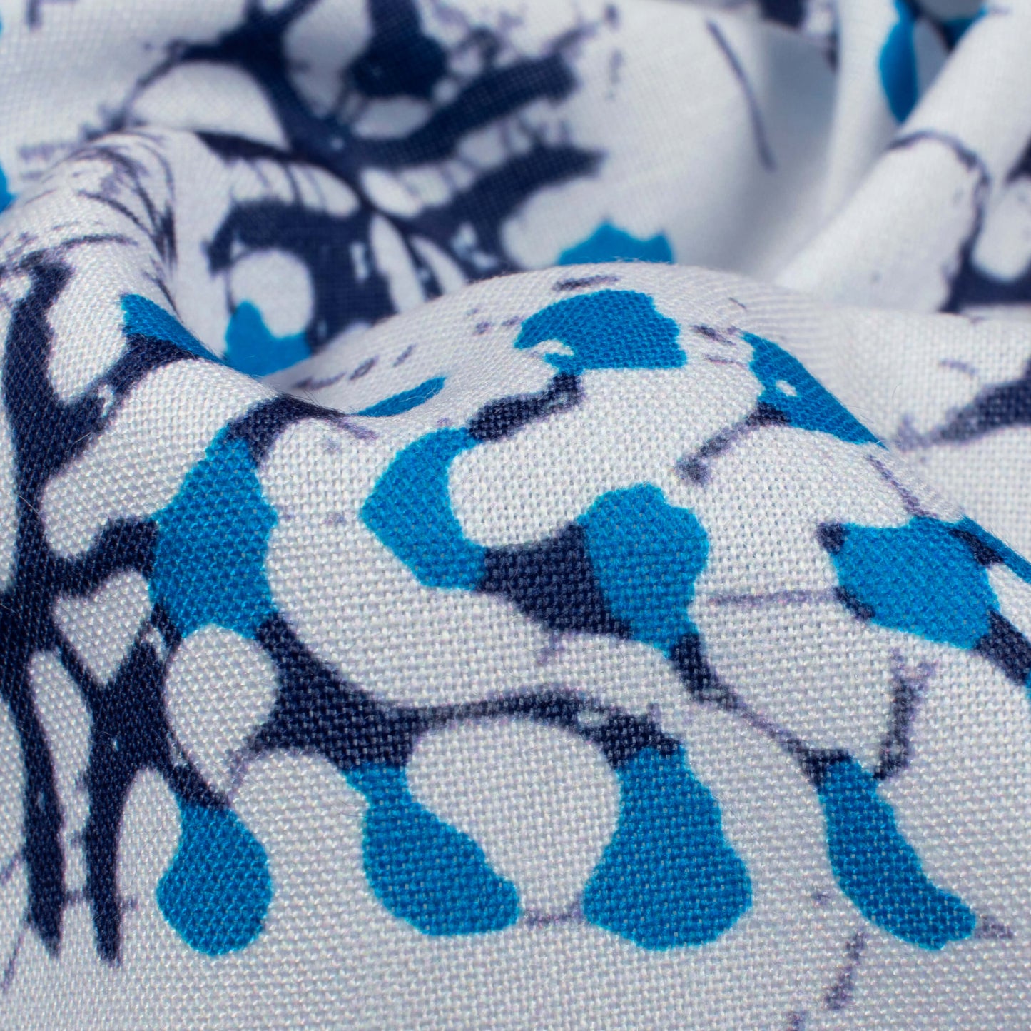 Pastel Blue And Steel Blue Booti Pattern Digital Print Rayon Fabric