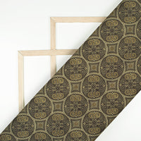 Army Green And Camel Brown Ajrakh Pattern Digital Print Rayon Fabric